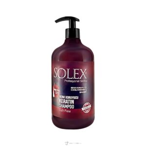 شامپو مو سولکس SOLEX کراتینه بدون نمک مناسب موهای رنگ شده 1000 میل