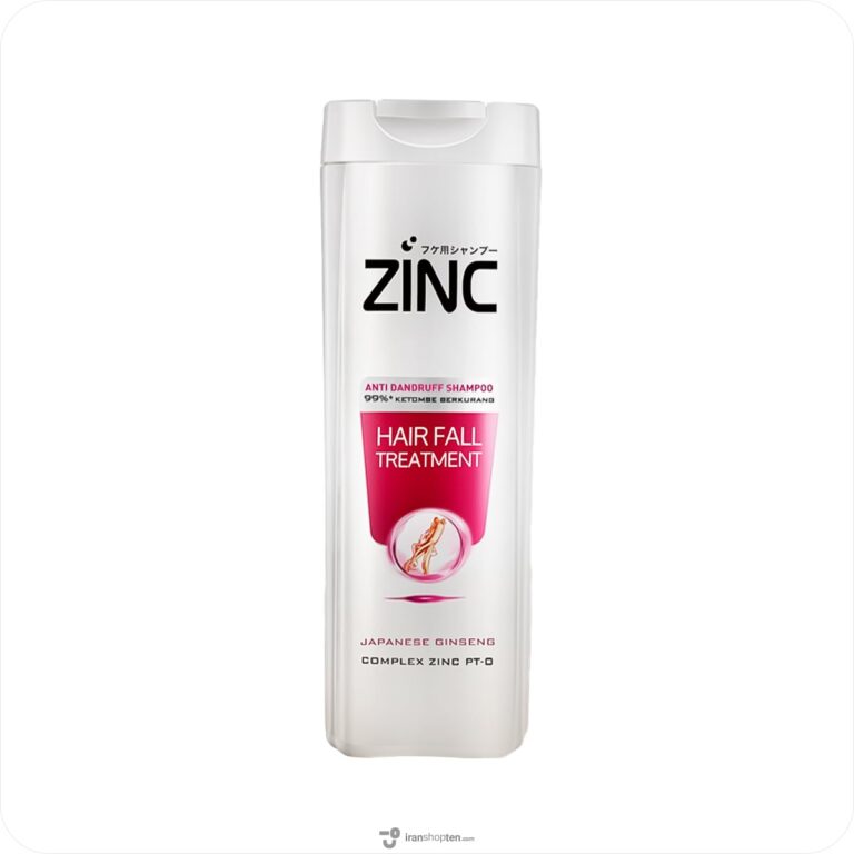 شامپو مو زینک zinc ضد ریزش مو مدل hair fall treatment عصاره جنسینگ ژاپنی حجم 340 میل